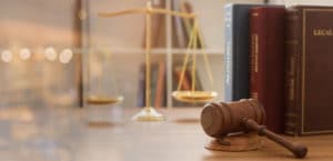 gavel and law books