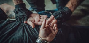 man getting arrested