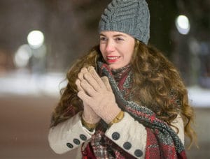Image of woman in thick winter clothes